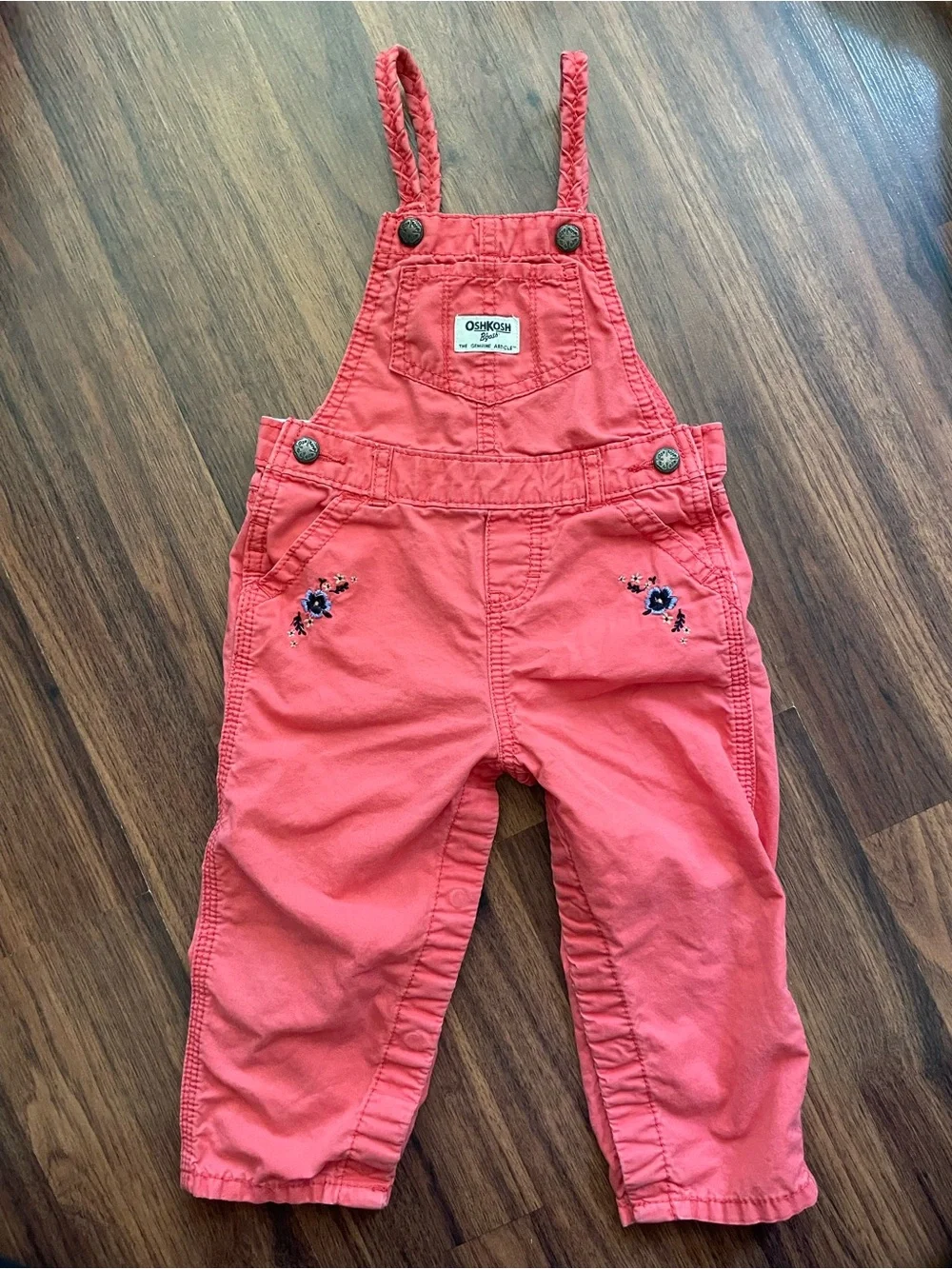 OshKosh B'gosh Coral Overalls with Braided Straps